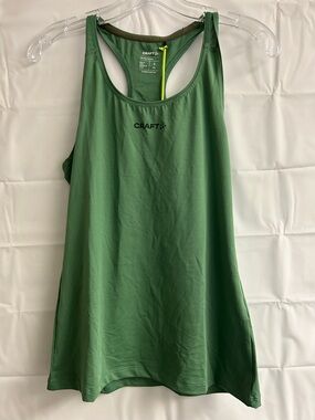 Craft Green Racerback Training Tank with Subtle Contrast Trim